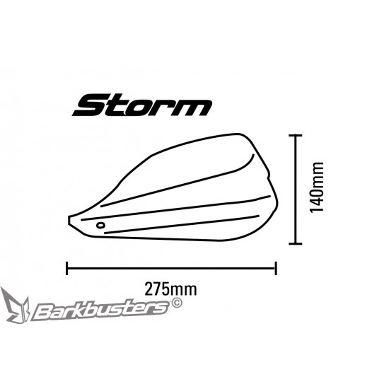 Захист рук STORM – одноточкове кріплення (22 мм). Barkbusters STM-001-BK
