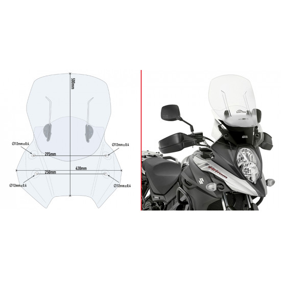 Вітрове скло для Suzuki DL 650 V-Strom 2017 > 2023