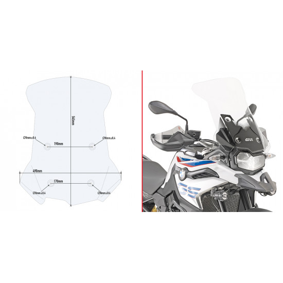 Вітрове скло для BMW F 750 GS 2018 > 2023 / F 850 GS 2018 > 2023