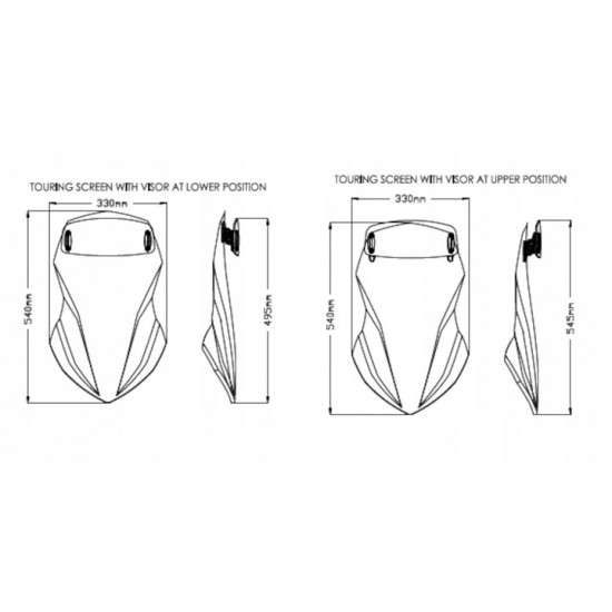 Вітрове скло з дефлектором для Honda NC 750 X 2021 >